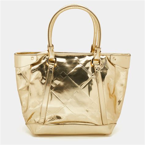 burberry gold metallic tote